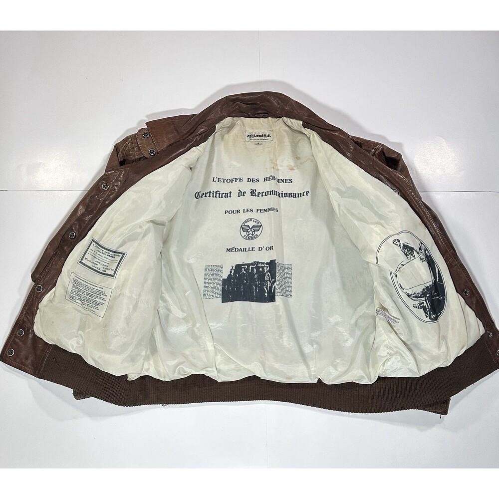 Vintage 80s Split End Ltd Leather Bomber Jacket Brown Men’s Size Small 1980s - Picture 2 of 16